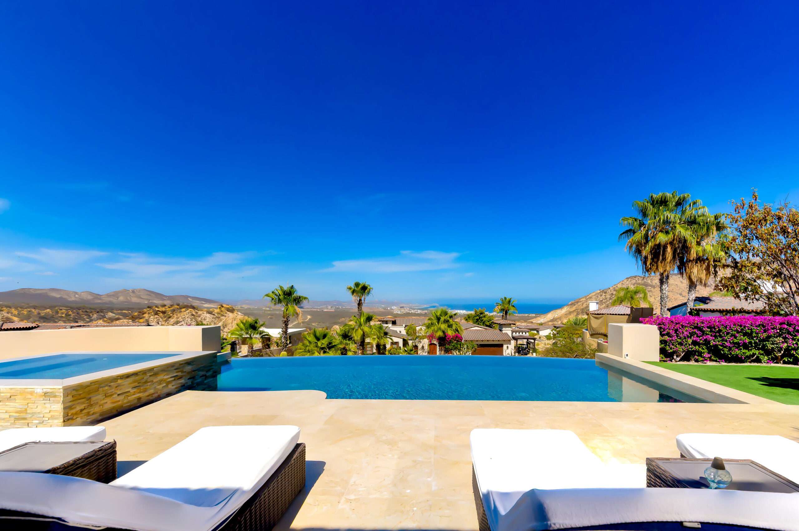The Cape Residences Park Hyatt BACK ON THE MARKET!Experience exceptional oceanfront living in the prestigious, double gated community of Puerta del Sol, nestled within the world renowned Cabo del Sol master planned community.This beautifully maintained, fully furnished villa offers approximately 4,500 square feet of living space with 4 spacious bedrooms and 4 full bathrooms. Showcasing timeless original finishes that have been meticulously cared for, the home combines classic elegance with spectacular panoramic for sale