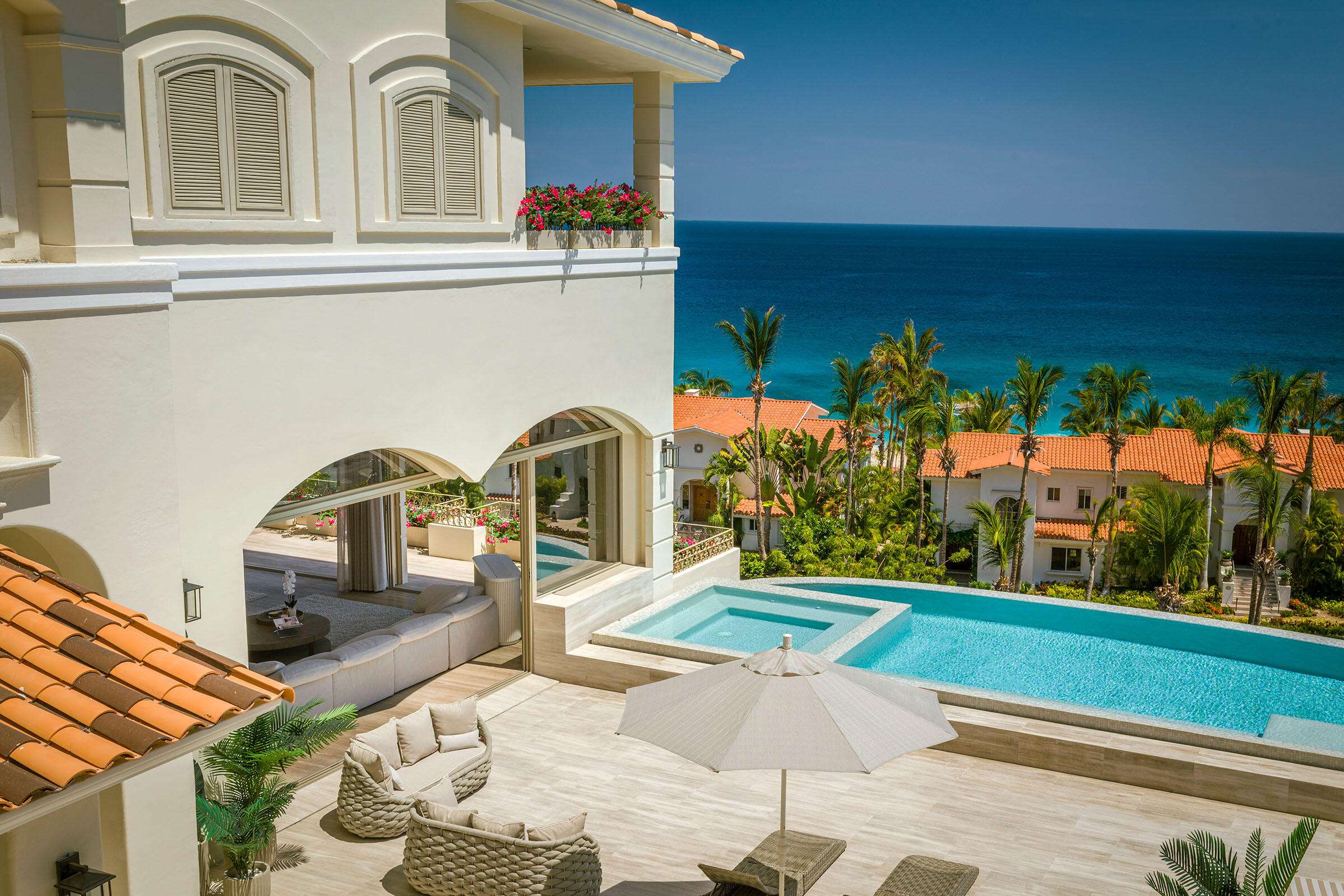 The Cape Residences Park Hyatt BACK ON THE MARKET!Experience exceptional oceanfront living in the prestigious, double gated community of Puerta del Sol, nestled within the world renowned Cabo del Sol master planned community.This beautifully maintained, fully furnished villa offers approximately 4,500 square feet of living space with 4 spacious bedrooms and 4 full bathrooms. Showcasing timeless original finishes that have been meticulously cared for, the home combines classic elegance with spectacular panoramic for sale